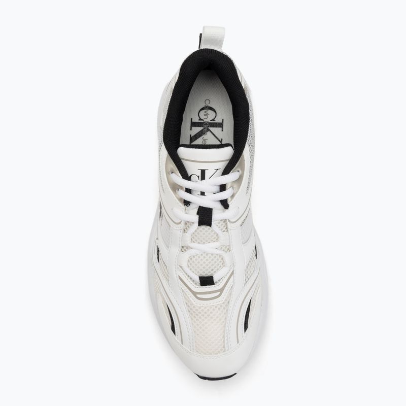 Calvin Klein női cipő YW0YW01807 Retro Tennis Mesh Ml fényes fehér/fekete 5