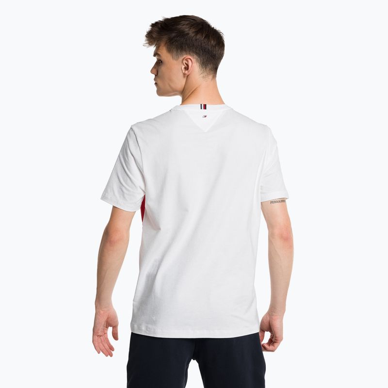 Férfi Tommy Hilfiger Colorblocked Mix Media S/S tréning póló fehér 3