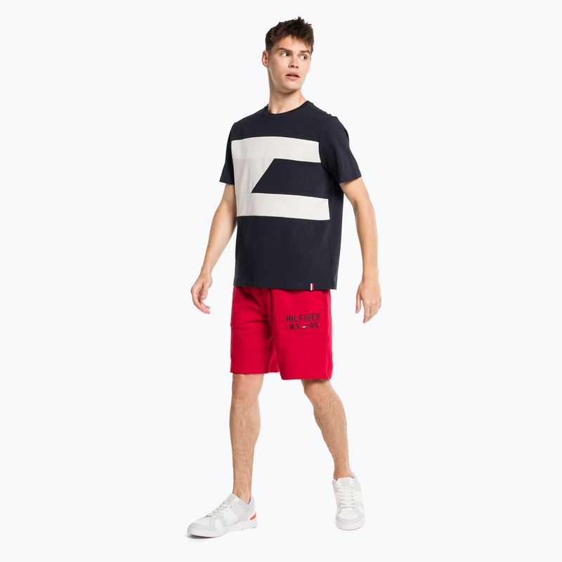 Tommy Hilfiger férfi edzőpóló Colorblocked Mix Media S/S kék 2
