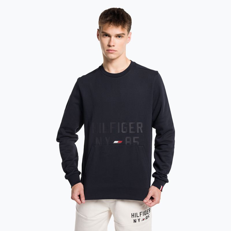 Tommy Hilfiger Graphic Crew kék férfi edzőpulóver