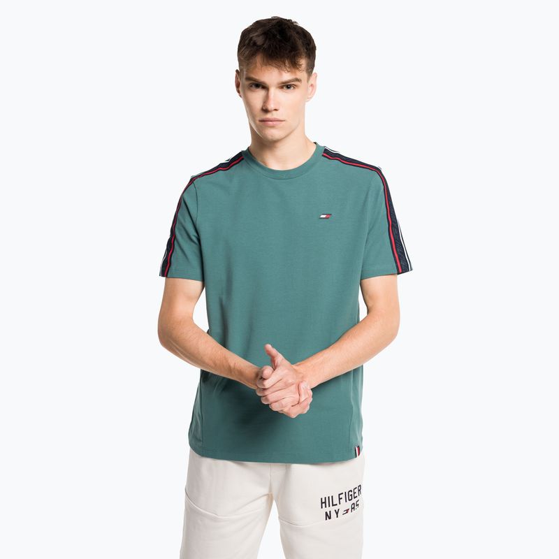 Tommy Hilfiger férfi edzőpóló Textured Tape zöld