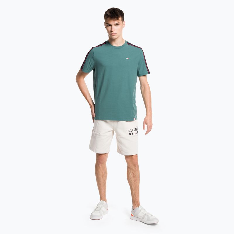 Tommy Hilfiger férfi edzőpóló Textured Tape zöld 2