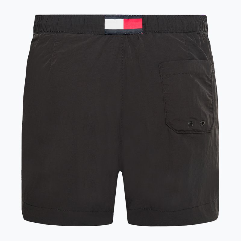 Férfi Tommy Hilfiger Medium húzózsinóros úszónadrág fekete 2