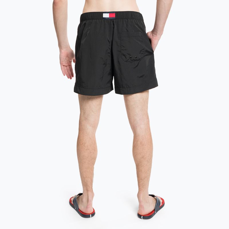 Férfi Tommy Hilfiger Medium húzózsinóros úszónadrág fekete 7