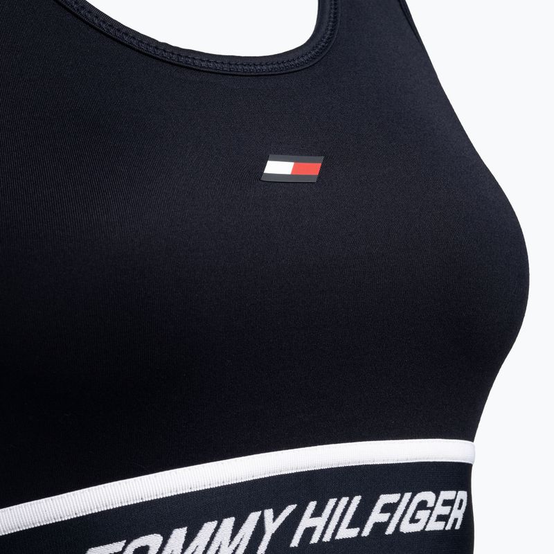 Tommy Hilfiger Mid Int Tape Racer Back kék fitness melltartó 7