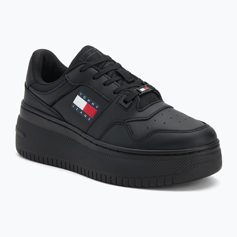 Női cipők Tommy Jeans Retro Basket Flatform Ess triple black