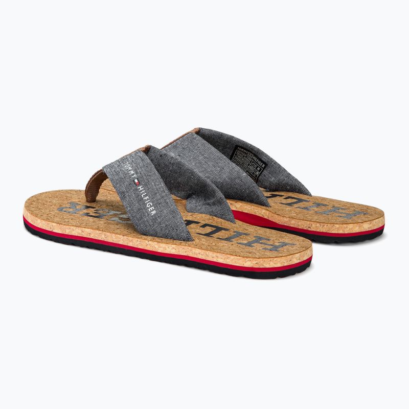 Férfi Tommy Hilfiger Cork Beach Sandal sivatagi égbolt flip flopok 3
