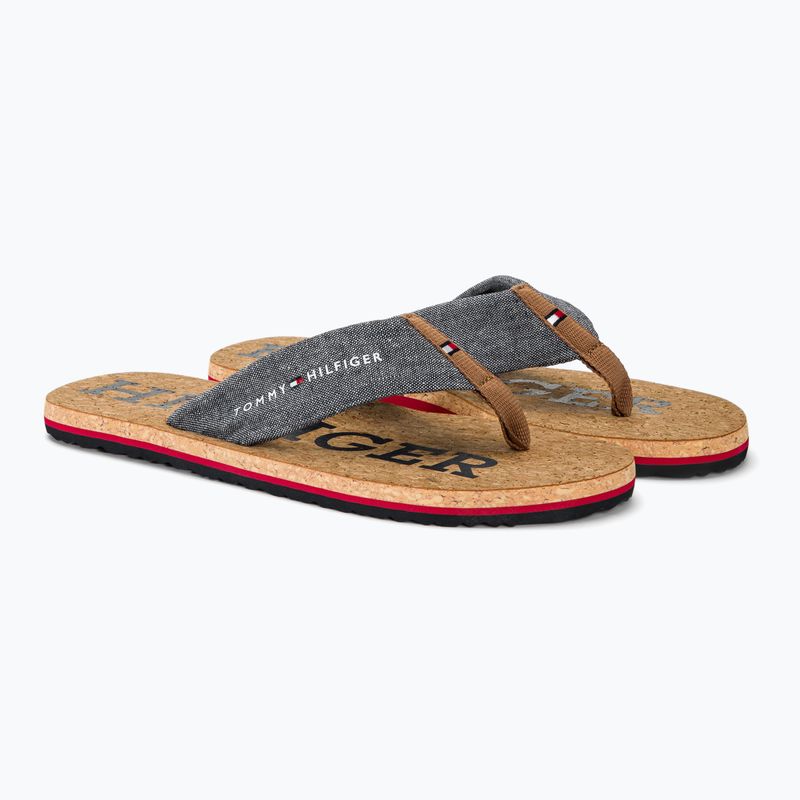 Férfi Tommy Hilfiger Cork Beach Sandal sivatagi égbolt flip flopok 4