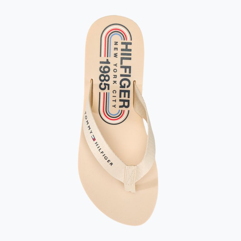 Női flip-flop papucs Tommy Hilfiger Global Stripes Flat Beach Sandal calico 5