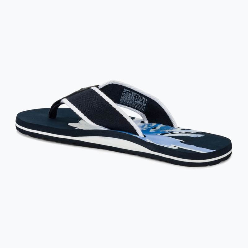 Férfi flop-flop papucs Tommy Hilfiger Palm Print Beach Sandal desert sky 3