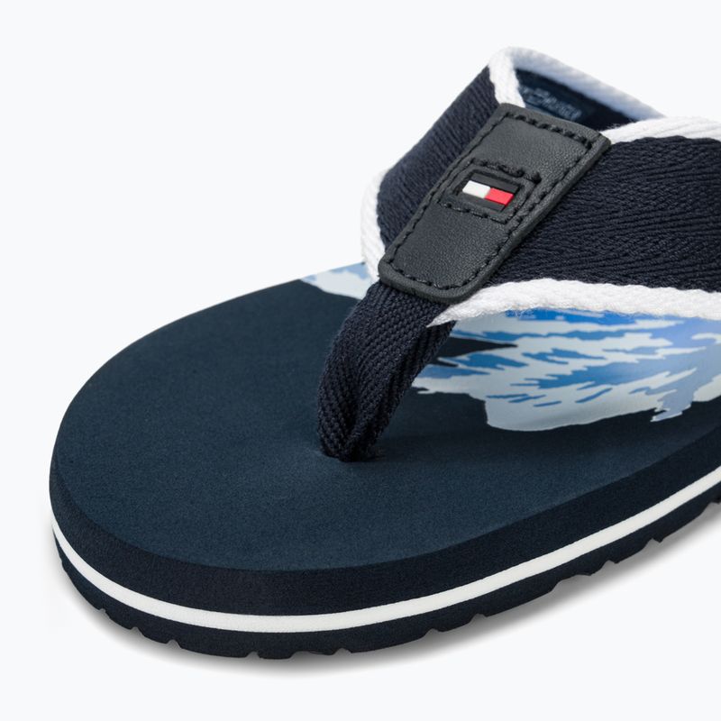 Férfi flop-flop papucs Tommy Hilfiger Palm Print Beach Sandal desert sky 7