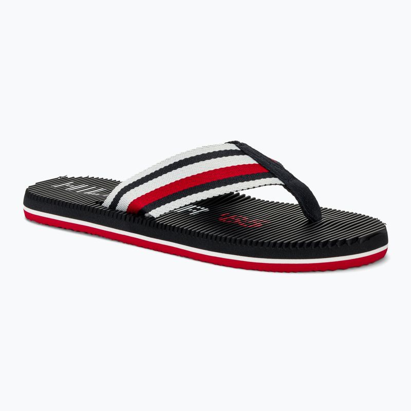 Férfi Tommy Hilfiger Massage Footbed Oly Beach Sandal sivatagi égbolt flip flopok