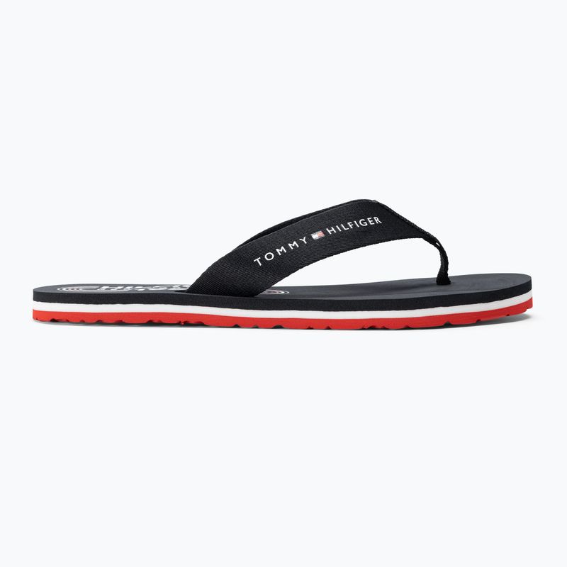 Női flip-flop papucs Tommy Hilfiger Global Stripes Flat Beach Sandal red white blue 2