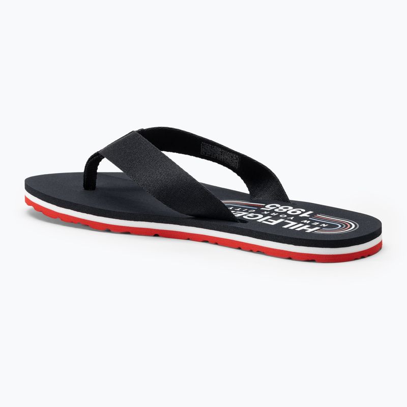 Női flip-flop papucs Tommy Hilfiger Global Stripes Flat Beach Sandal red white blue 3