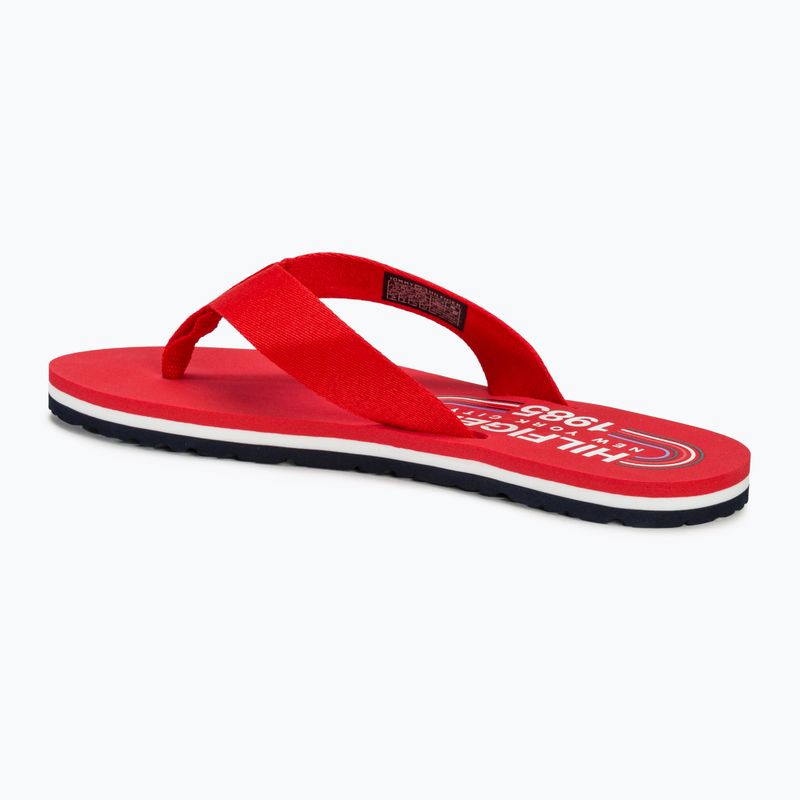 Női flip-flop papucs Tommy Hilfiger Global Stripes Flat Beach Sandal fierce red 3