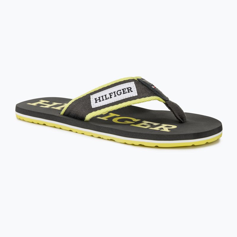 Férfi flop-flop papucs Tommy Hilfiger Patch Beach Sandal dark ash