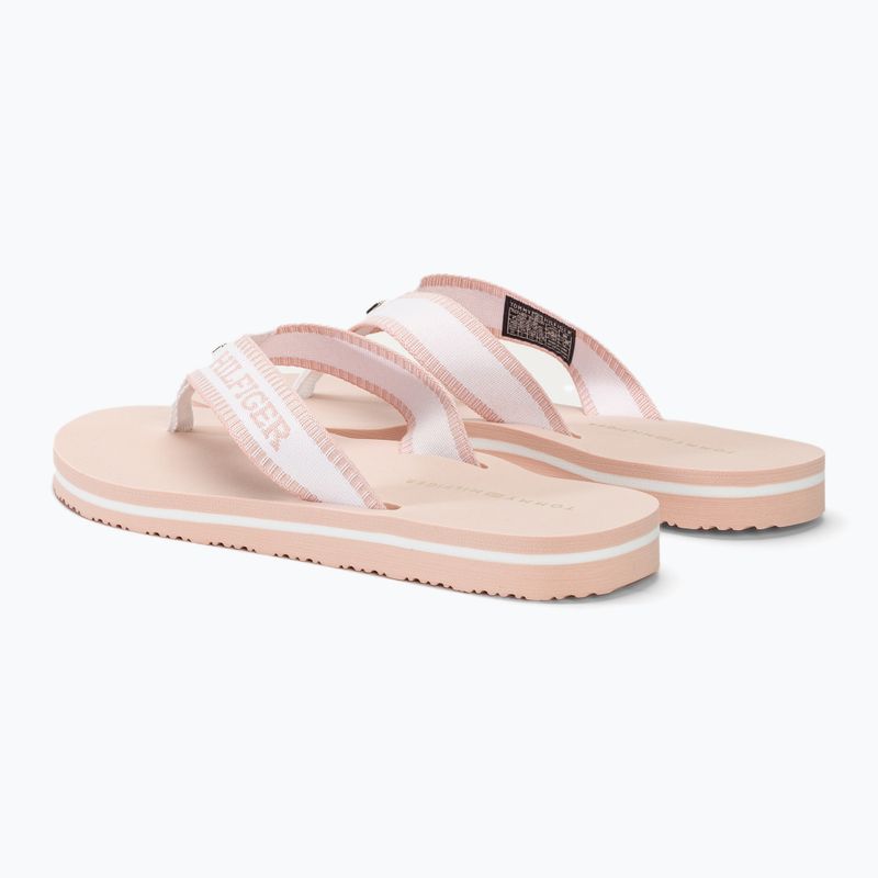 Tommy Hilfiger női Webbing Pool Slide 0LA ecru/whimsical pink flip-flopok 3