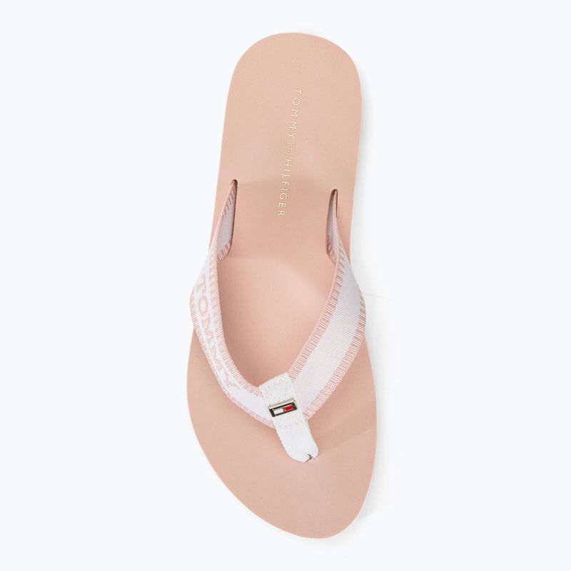 Tommy Hilfiger női Webbing Pool Slide 0LA ecru/whimsical pink flip-flopok 6