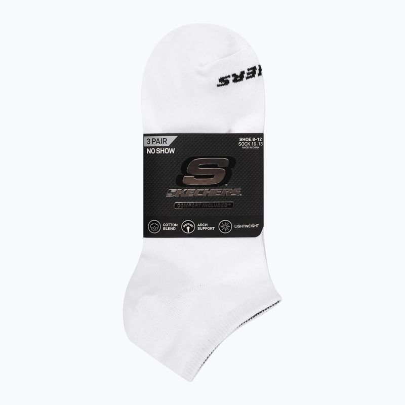 Zokni SKECHERS Non Terry No Show 3 pack white/black 2