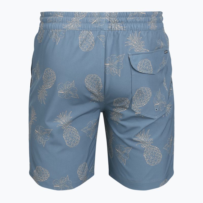 Férfi fürdőnadrág Hurley Pineapple Volley Swim Short Blue/Brown 2