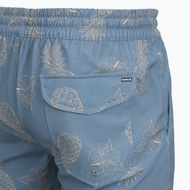 Férfi fürdőnadrág Hurley Pineapple Volley Swim Short Blue/Brown 4