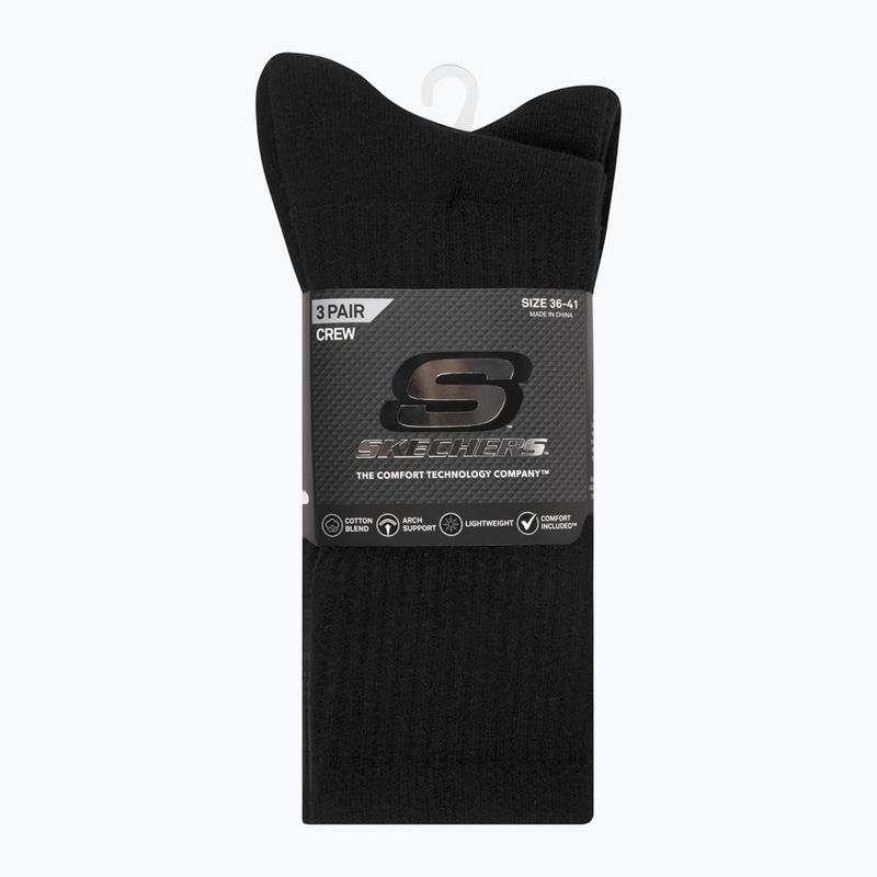 Zokni SKECHERS Non Tery Crew Arch Support 3 pack black 2