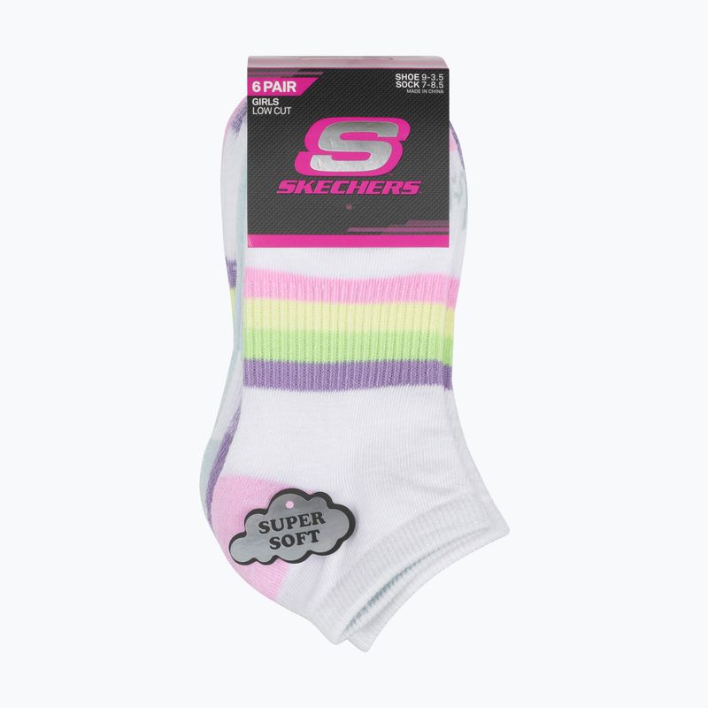 Gyerek zokni SKECHERS Heel/Toe Terry Low Cut 6 pár white/light pink 10
