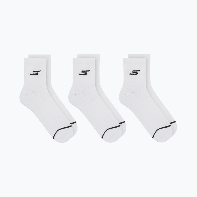 Férfi zoknik SKECHERS 1/2 Terry Qtr Crew 3 pár white traditional 3