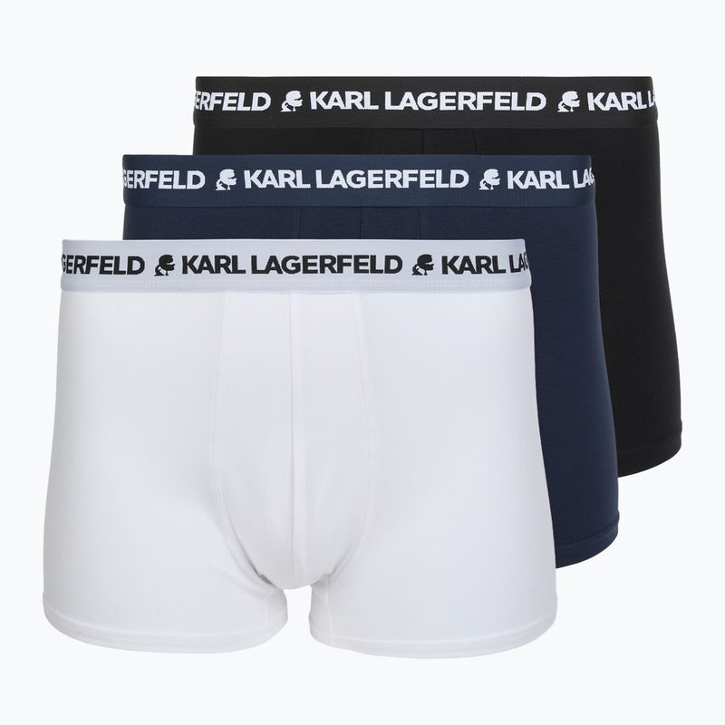 Férfi boxeralsó KARL LAGERFELD Logo Trunk 3 pár black/white/navy