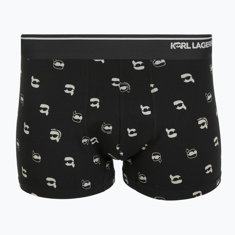 Férfi boxeralsó + zokni szett KARL LAGERFELD Ikon Trunk aop karl dot black 2