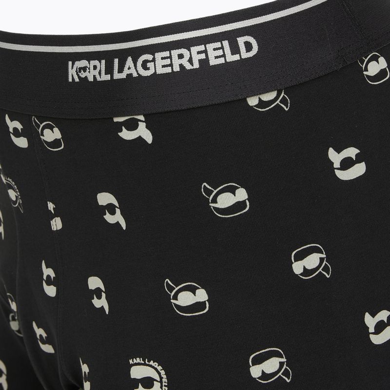 Férfi boxeralsó + zokni szett KARL LAGERFELD Ikon Trunk aop karl dot black 4