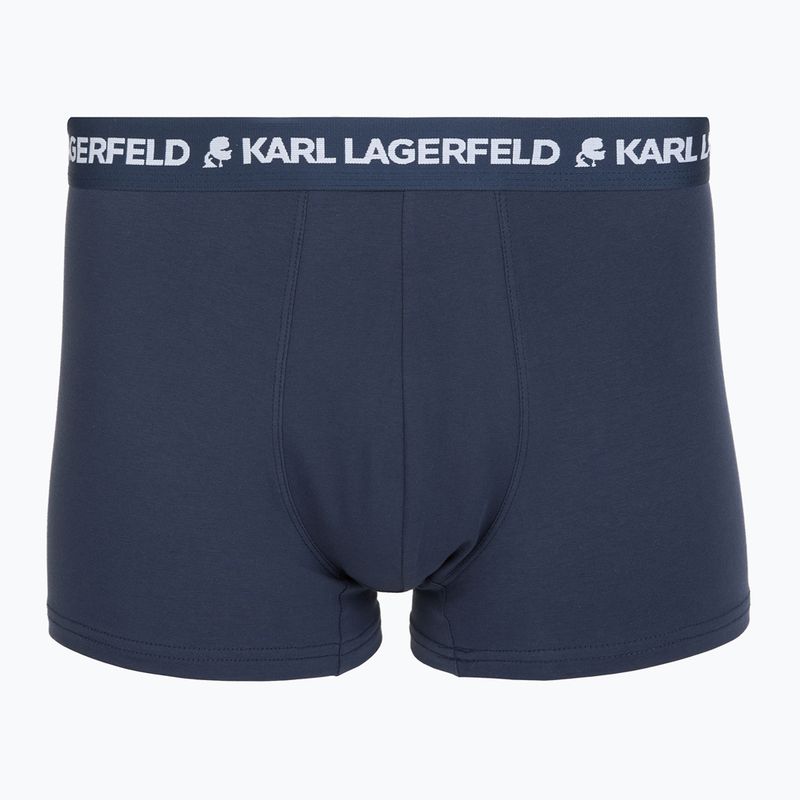 Férfi boxerek KARL LAGERFELD Logo Trunk Multiband 3 pár dark sea/indigo/blue 3