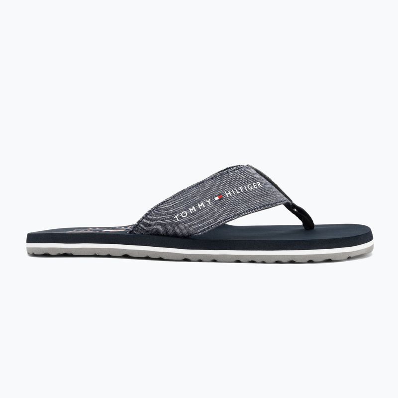 Férfi flip-flop papucs Tommy Hilfiger Chambray Beach Sandal desert sky 2