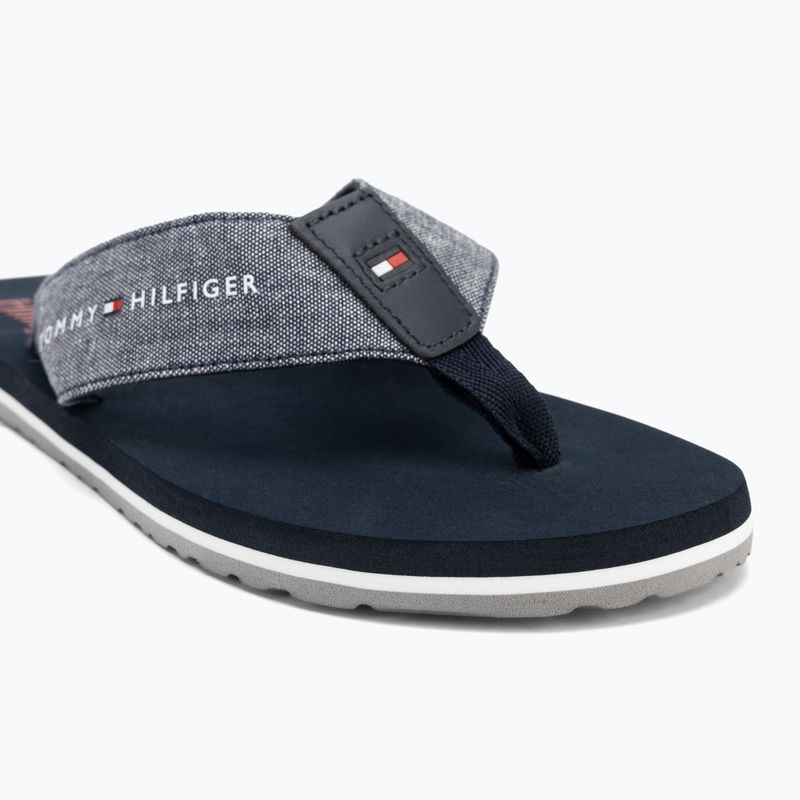 Férfi flip-flop papucs Tommy Hilfiger Chambray Beach Sandal desert sky 7