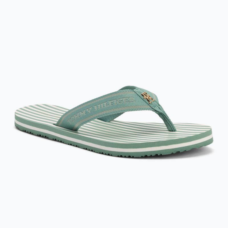 Női flip-flop papucs Tommy Hilfiger Stripes Beach Sandal charming green