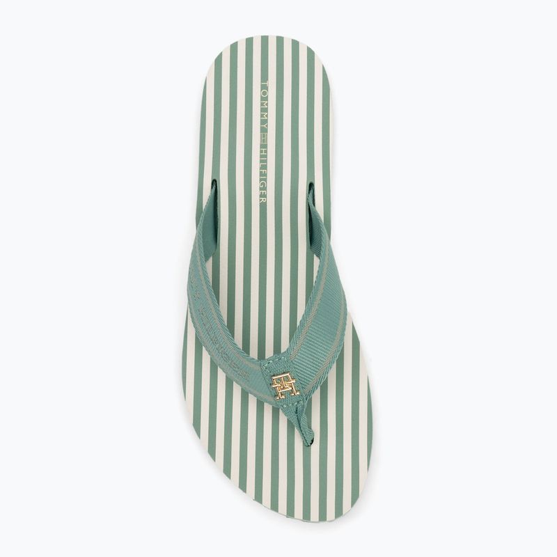 Női flip-flop papucs Tommy Hilfiger Stripes Beach Sandal charming green 5