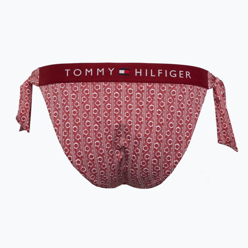 Tommy Hilfiger Cheeky Side Tie Bikini Alsó Nyomtatott virágos csíkos regatta piros 2