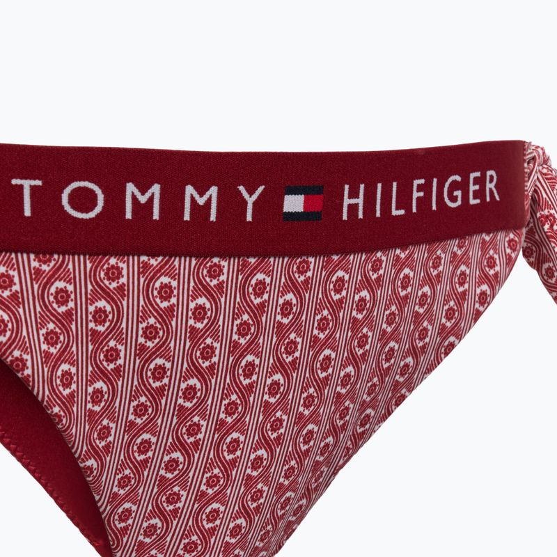 Tommy Hilfiger Cheeky Side Tie Bikini Alsó Nyomtatott virágos csíkos regatta piros 3