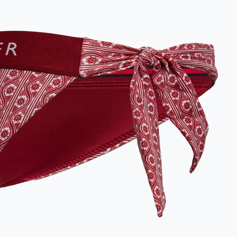 Tommy Hilfiger Cheeky Side Tie Bikini Alsó Nyomtatott virágos csíkos regatta piros 4