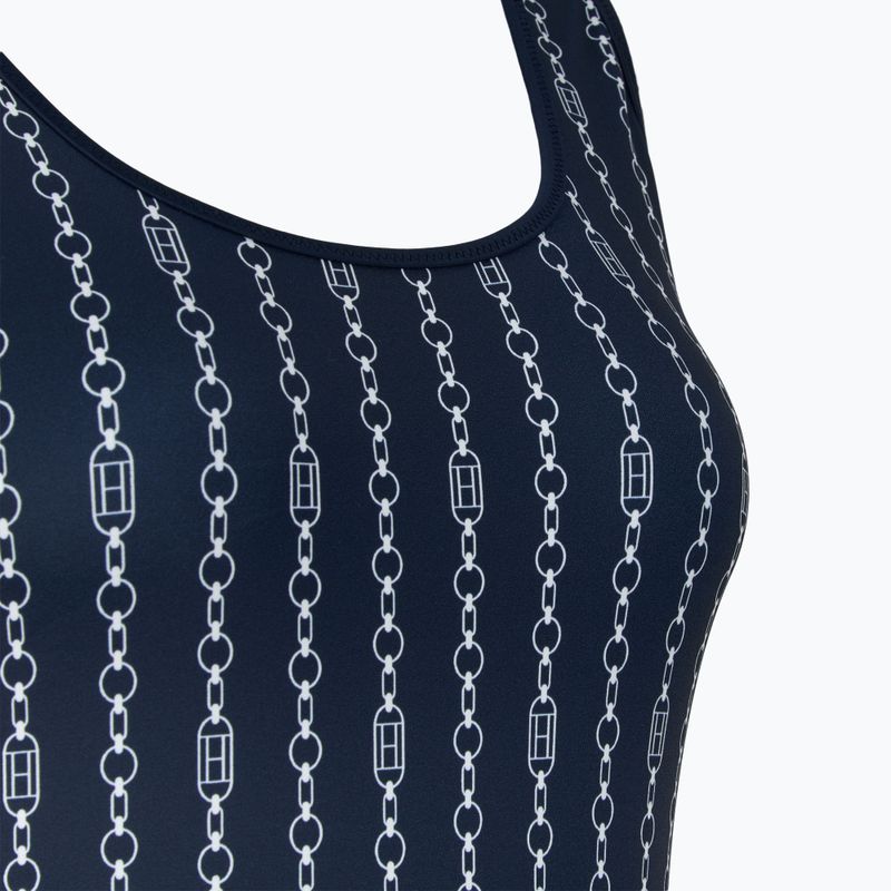 Tommy Hilfiger női egyrészes fürdőruha One Piece Print (Ext) zászlós lánc sötét éjszakai tengerészkék 3