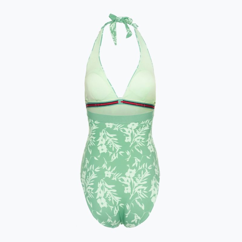 Tommy Hilfiger női egyrészes fürdőruha Halter One Piece Rp Print virágos trópusi aop fort zöld 2