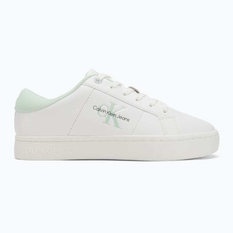 Calvin Klein női cipő YW0YW01444 Classic Cupsole Lowlaceup Lth Wn fényes fehér/holdfény jade 2