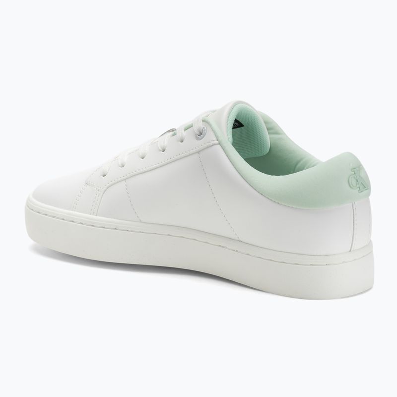 Calvin Klein női cipő YW0YW01444 Classic Cupsole Lowlaceup Lth Wn fényes fehér/holdfény jade 3