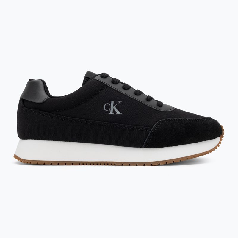 Calvin Klein női cipő YW0YW01888 Retro Runner Low Laceup Canvas fekete/világos fehér 2