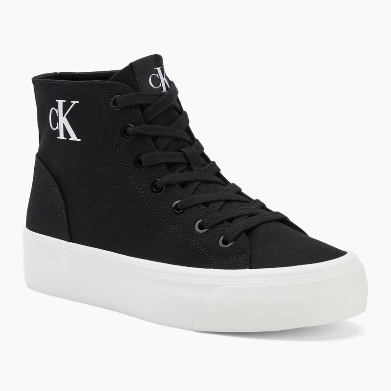 Calvin Klein női tornacipő YW0YW01764 Vulc Flatform Mid Cv Mg fekete/fényes fehér