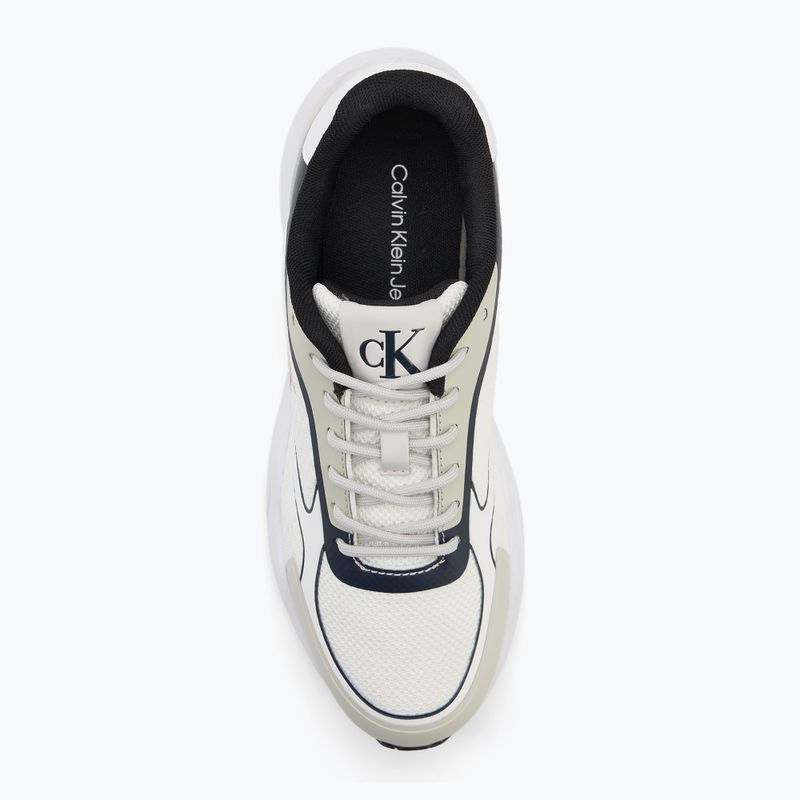 Calvin Klein női cipő YW0YW01887 Retro Tennis Knit Mg fényes fehér/ezüst bich/navy 5