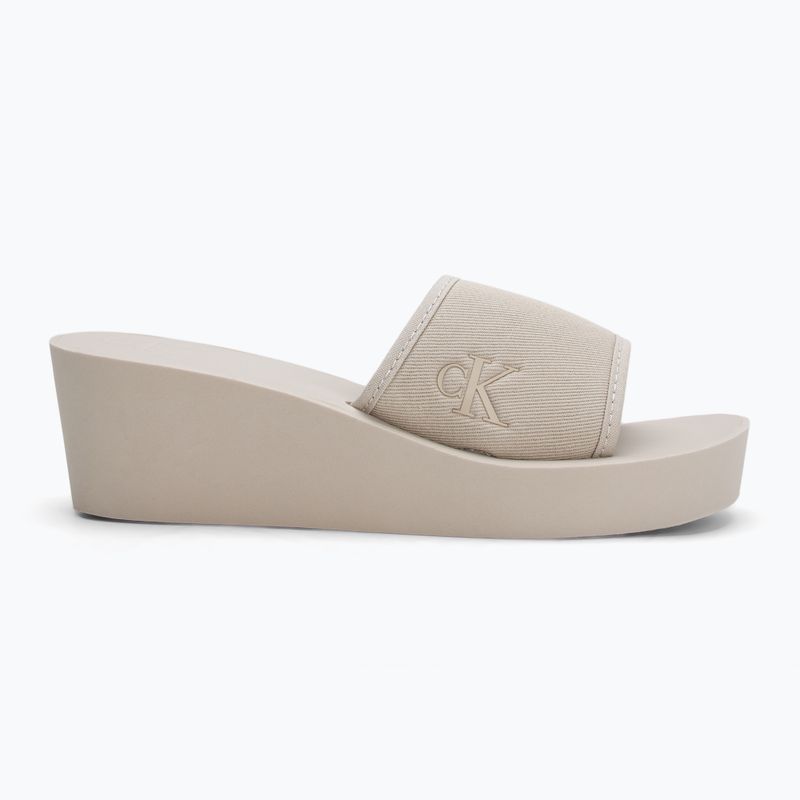 Calvin Klein női flip flop YW0YW01725 Beach Wedge Slide Slide Canvas vászon tojáshéj 2