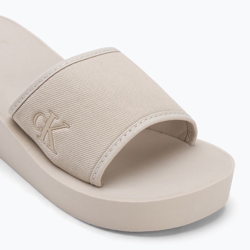 Calvin Klein női flip flop YW0YW01725 Beach Wedge Slide Slide Canvas vászon tojáshéj 7