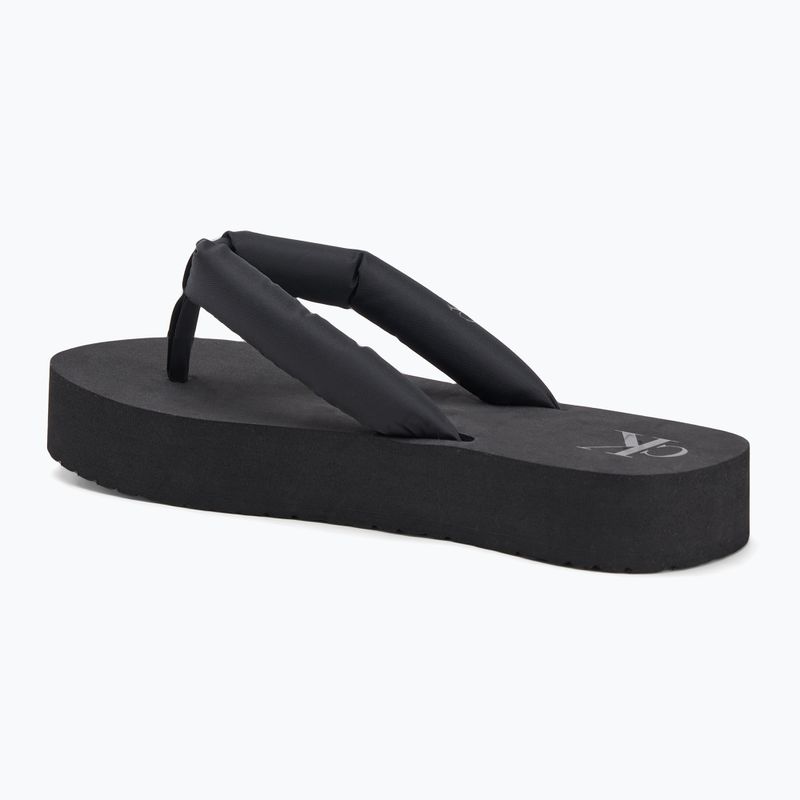 Női Calvin Klein YW0YW01723 Beach Sandal Flatform Ttxr Satin triple fekete flip flopok 3