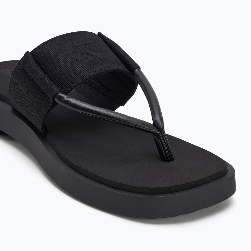 Női Calvin Klein flip flop YW0YW01717 Sq Low Wedge Sandal Rope tripla fekete 7
